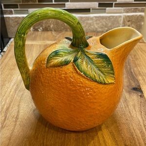 Italian Orange Motif Pitcher